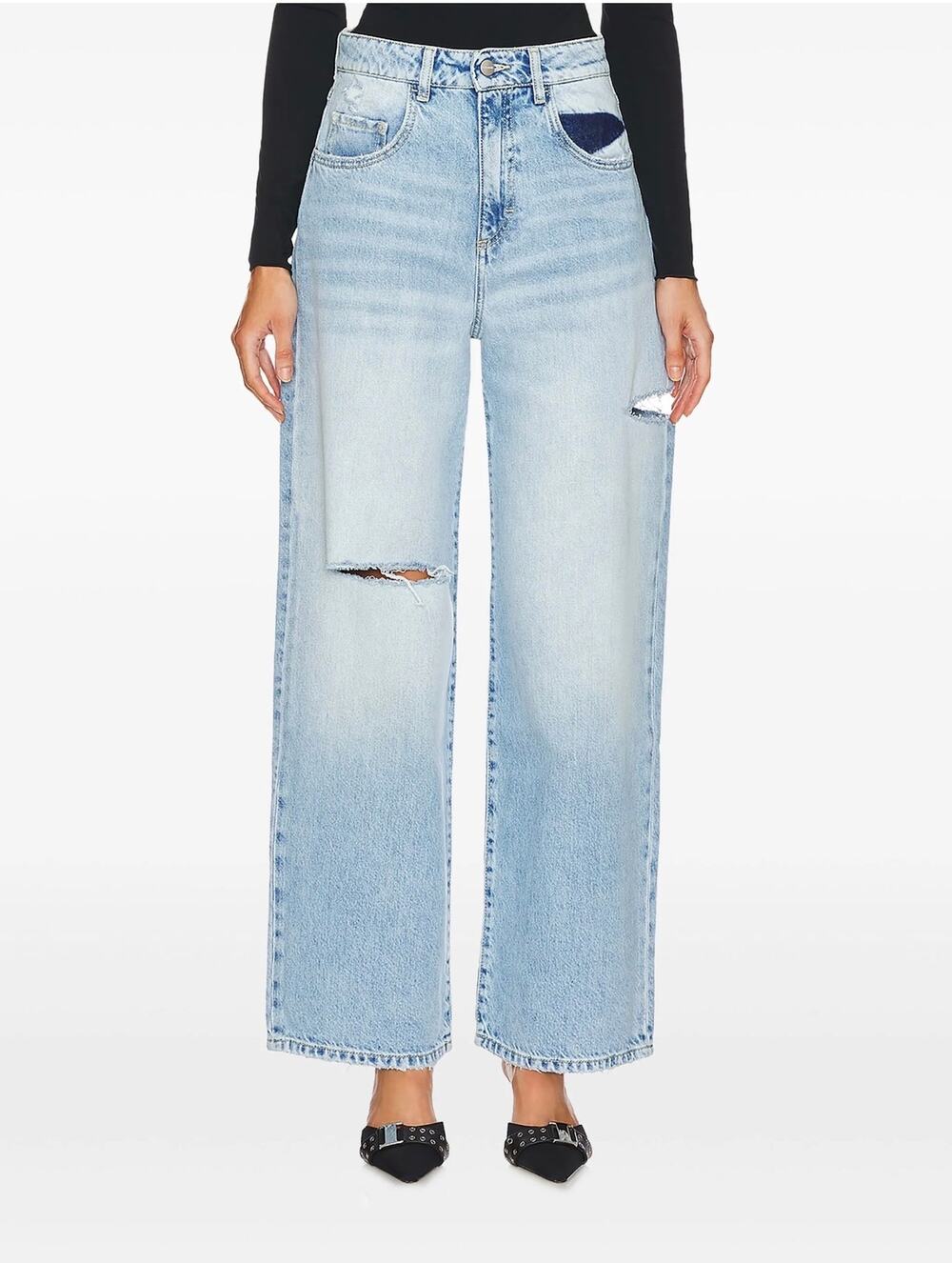The icon denim poppy jeans sky blue 25”